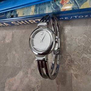 Movado Silver Stainless Steel Harmony Wristwatch 23 mm